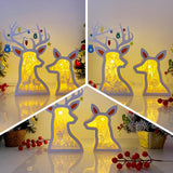 Pack 3 Christmas 1 - Paper Cut Deer Couple Light Box File - Cricut File - 10,4x7 inches - LightBoxGoodMan