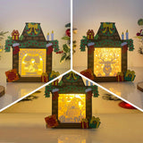 Pack 3 Christmas 1 - Paper Cut Fireplace Light Box File - Cricut File - 7,6x7cm - LightBoxGoodMan