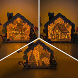 Pack 3 Christmas 1- Paper Cut Gingerbread House Light Box File - Cricut File - 7x9 Inches - LightBoxGoodMan - LightboxGoodman