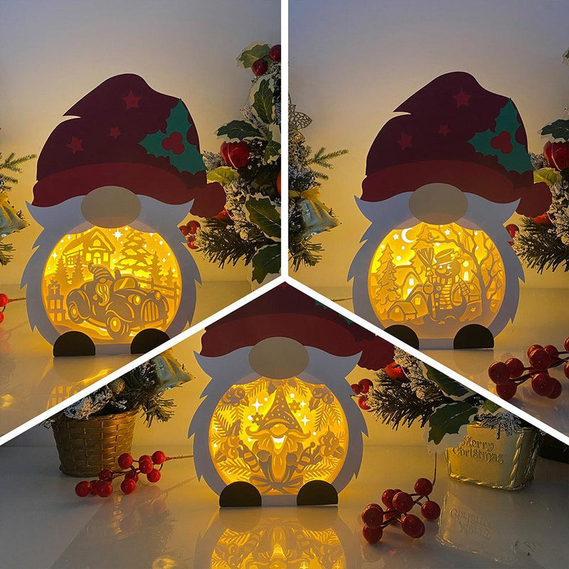 Pack 3 Christmas 1 - Paper Cut Gnome Light Box File - Cricut File - 10x7 inches - LightBoxGoodMan - LightboxGoodman