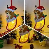 Pack 3 Christmas 1 - Paper Cut Pet Light Box File - Xmas Dog Motif - Cricut File - 11x6 Inches - LightBoxGoodMan - LightboxGoodman