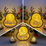 Pack 3 Christmas 1 - Paper Cut Reindeer Light Box File - Cricut File - 24,4x17cm - LightBoxGoodMan - LightboxGoodman