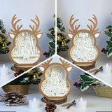 Pack 3 Christmas 1 - Paper Cut Reindeer Light Box File - Cricut File - 24,4x17cm - LightBoxGoodMan - LightboxGoodman