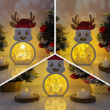 Pack 3 Christmas 1 - Paper Cut Reindeer Light Box File - Cricut File - 29x14,6cm - LightBoxGoodMan