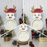 Pack 3 Christmas 1 - Paper Cut Reindeer Light Box File - Cricut File - 29x14,6cm - LightBoxGoodMan - LightboxGoodman