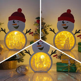 Pack 3 Christmas 1 - Paper Cut Snowman Light Box File - Cricut File - 20x26,5cm - LightBoxGoodMan