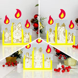 Pack 3 Christmas 2 - Paper Cut Candle Light Box File - Cricut File - 8,6x7 inches - LightBoxGoodMan - LightboxGoodman