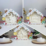 Pack 3 Christmas 2 - Paper Cut Gingerbread House Light Box File - Cricut File - 7x9 Inches - LightBoxGoodMan - LightboxGoodman