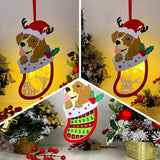Pack 3 Christmas 2 - Paper Cut Pet Light Box File - Xmas Dog Motif - Cricut File - 11x6 Inches - LightBoxGoodMan - LightboxGoodman