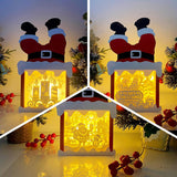 Pack 3 Christmas 2 - Paper Cut Santa Light Box File - Cricut File - 28,4x14,7cm - LightBoxGoodMan