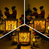 Pack 3 Christmas 2 - Paper Cut Santa Light Box File - Cricut File - 28,4x14,7cm - LightBoxGoodMan - LightboxGoodman