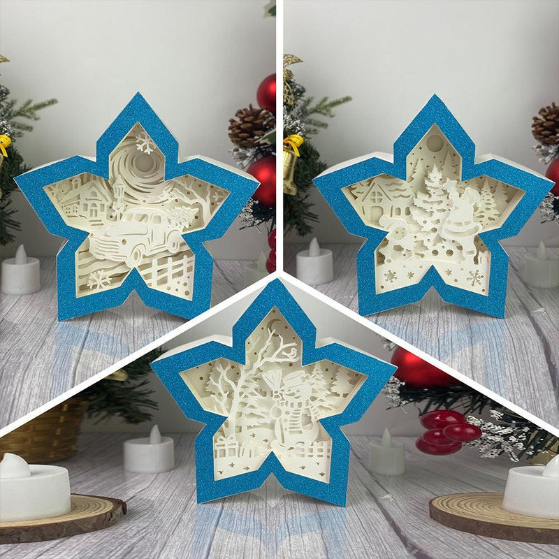 Pack 3 Christmas 2 - Paper Cut Snowflake Light Box File - Cricut File - 7.5x7.5 inches - LightBoxGoodMan - LightboxGoodman