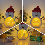 Pack 3 Christmas 2 - Paper Cut Snowman Light Box File - Cricut File - 20x26,5cm - LightBoxGoodMan