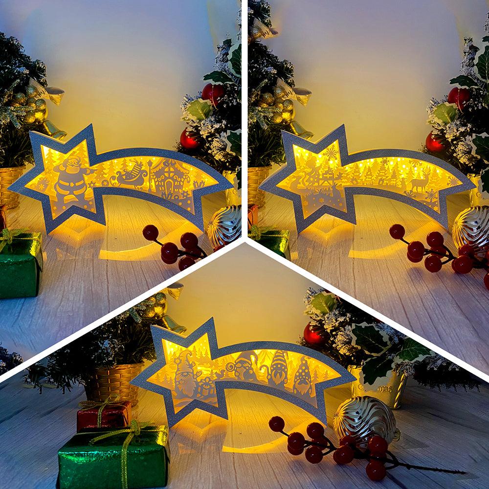 Pack 3 Christmas 2 - Paper Cut Star Light Box File - Cricut File - 28x13.7cm - LightBoxGoodMan - LightboxGoodman