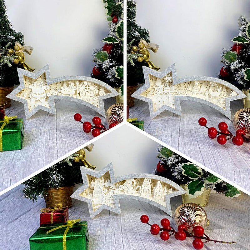 Pack 3 Christmas 2 - Paper Cut Star Light Box File - Cricut File - 28x13.7cm - LightBoxGoodMan - LightboxGoodman