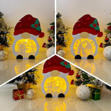 Pack 3 Christmas 3 - Paper Cut Gnome Light Box File - Cricut File - 10x7 inches - LightBoxGoodMan - LightboxGoodman