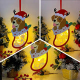 Pack 3 Christmas 3 - Paper Cut Pet Light Box File - Xmas Dog Motif - Cricut File - 11x6 Inches - LightBoxGoodMan