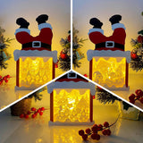 Pack 3 Christmas 3 - Paper Cut Santa Light Box File - Cricut File - 28,4x14,7cm - LightBoxGoodMan