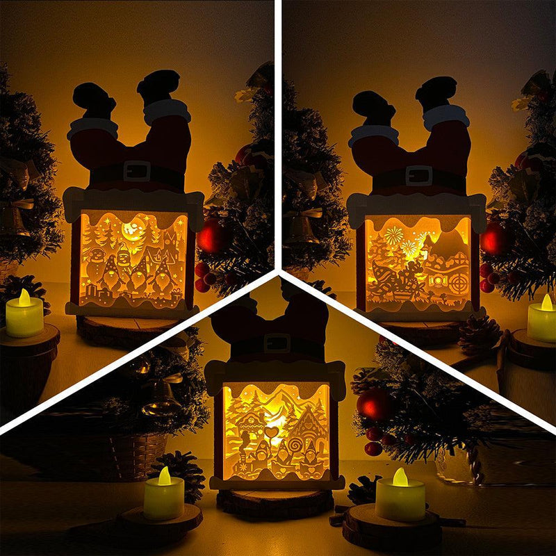 Pack 3 Christmas 3 - Paper Cut Santa Light Box File - Cricut File - 28,4x14,7cm - LightBoxGoodMan - LightboxGoodman