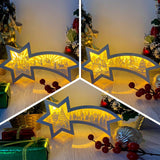 Pack 3 Christmas 3 - Paper Cut Star Light Box File - Cricut File - 28x13.7cm - LightBoxGoodMan - LightboxGoodman