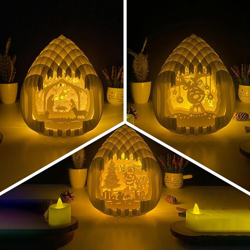 Pack 3 Christmas - 3D Pop-up Light Box Droplet File - Cricut File - LightBoxGoodMan - LightboxGoodman