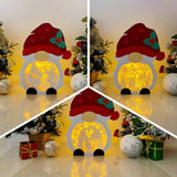 Pack 3 Christmas 4 - Paper Cut Gnome Light Box File - Cricut File - 10x7 inches - LightBoxGoodMan - LightboxGoodman