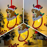 Pack 3 Christmas 4 - Paper Cut Pet Light Box File - Xmas Dog Motif - Cricut File - 11x6 Inches - LightBoxGoodMan - LightboxGoodman