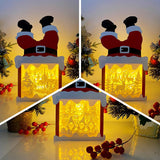 Pack 3 Christmas 4 - Paper Cut Santa Light Box File - Cricut File - 28,4x14,7cm - LightBoxGoodMan