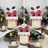 Pack 3 Christmas 4 - Paper Cut Santa Light Box File - Cricut File - 28,4x14,7cm - LightBoxGoodMan - LightboxGoodman