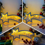Pack 3 Christmas 4 - Paper Cut Star Light Box File - Cricut File - 28x13.7cm - LightBoxGoodMan - LightboxGoodman