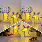 Pack 3 Christmas 5 - Paper Cut Deer Couple Light Box File - Cricut File - 10,4x7 inches - LightBoxGoodMan - LightboxGoodman