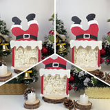 Pack 3 Christmas 5 - Paper Cut Santa Light Box File - Cricut File - 28,4x14,7cm - LightBoxGoodMan - LightboxGoodman