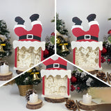 Pack 3 Christmas 6 - Paper Cut Santa Light Box File - Cricut File - 28,4x14,7cm - LightBoxGoodMan - LightboxGoodman