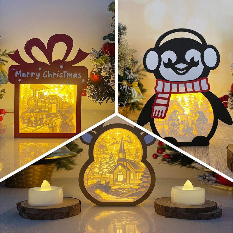 Pack 3 Christmas Mix 13 - Paper Cut Mix Light Box File - Cricut File - LightBoxGoodMan - LightboxGoodman