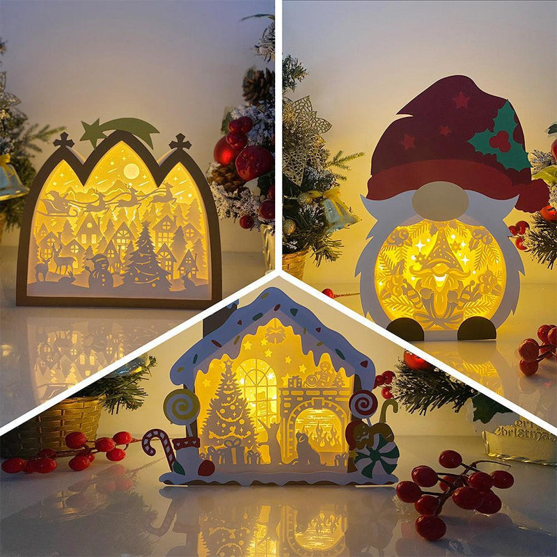 Pack 3 Christmas Mix 18 - Paper Cut Mix Light Box File - Cricut File - LightBoxGoodMan - LightboxGoodman