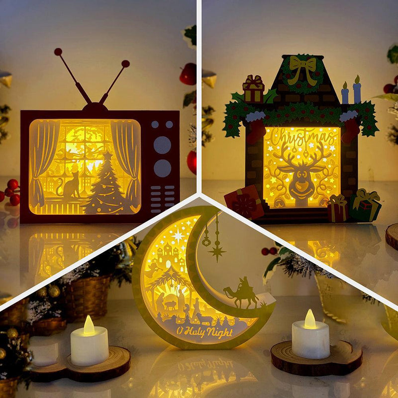 Pack 3 Christmas Mix 27 - Paper Cut Mix Light Box File - Cricut File - LightBoxGoodMan - LightboxGoodman