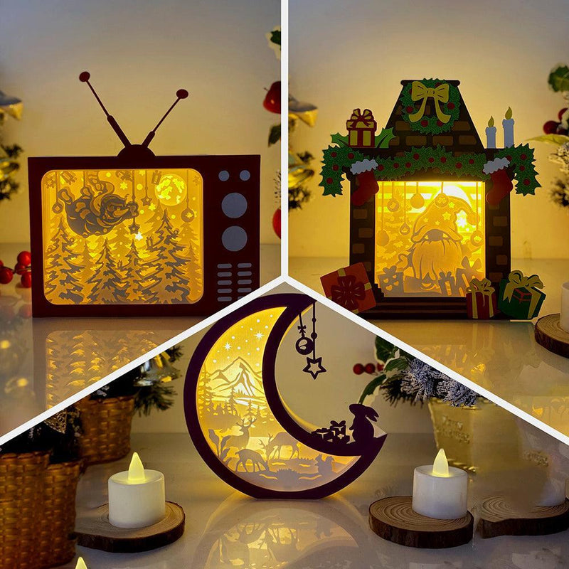 Pack 3 Christmas Mix 28 - Paper Cut Mix Light Box File - Cricut File - LightBoxGoodMan - LightboxGoodman