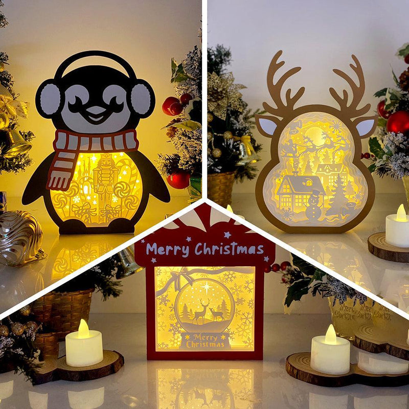 Pack 3 Christmas Mix 33 - Paper Cut Mix Light Box File - Cricut File - LightBoxGoodMan - LightboxGoodman