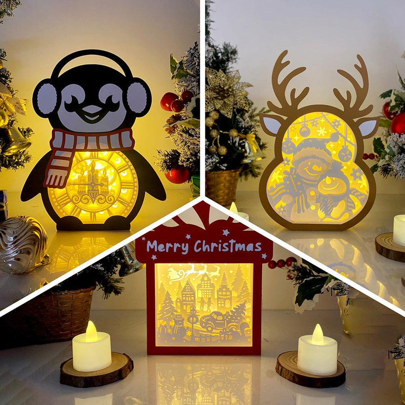 Pack 3 Christmas Mix 35 - Paper Cut Mix Light Box File - Cricut File - LightBoxGoodMan - LightboxGoodman