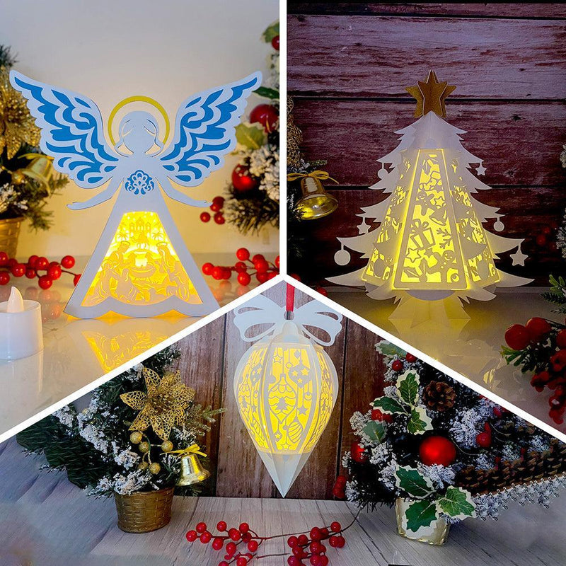 Pack 3 Christmas Mix 36 - 3D Lantern Mix Light Box File - Cricut File - LightBoxGoodMan - LightboxGoodman