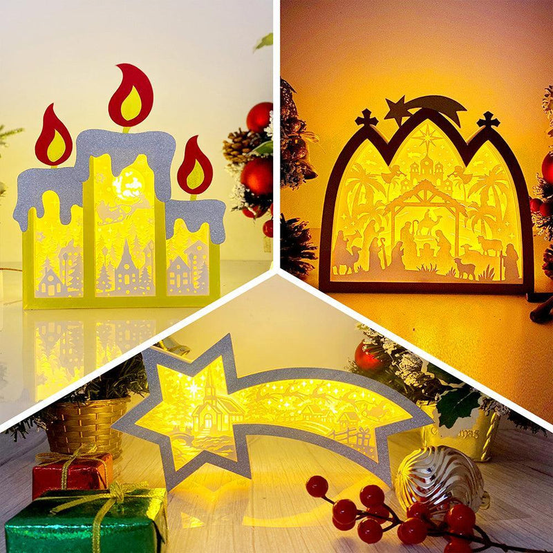 Pack 3 Christmas Mix 47 - Paper Cut Mix Light Box File - Cricut File - LightBoxGoodMan - LightboxGoodman