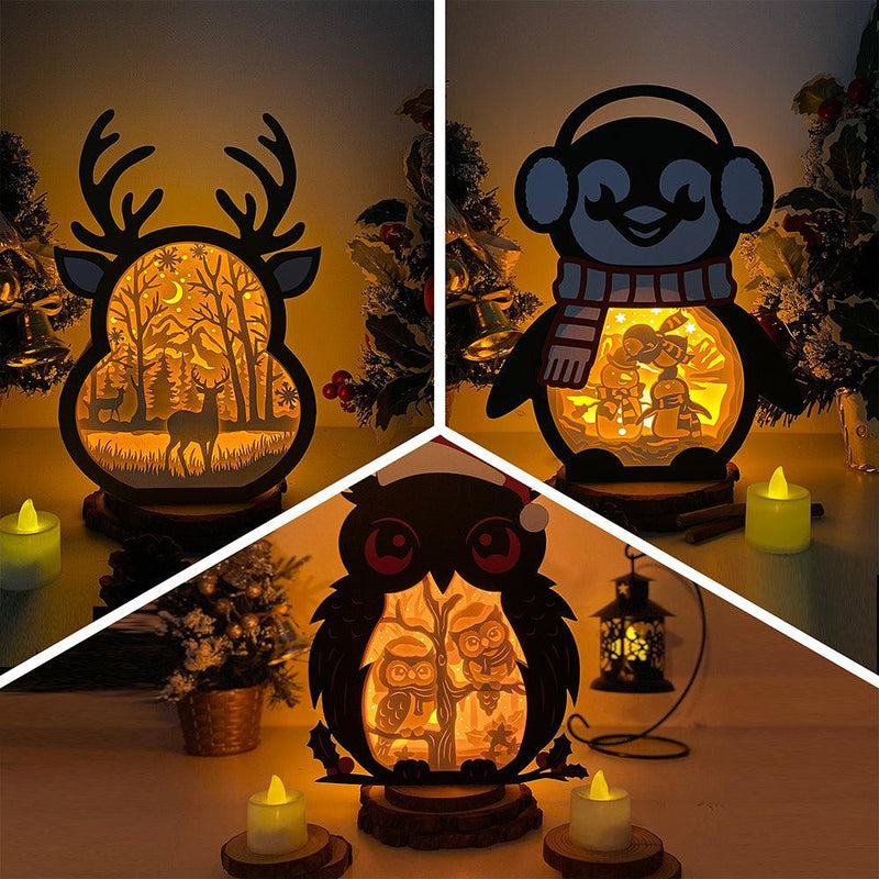 Pack 3 Christmas Mix 6 - Paper Cut Mix Light Box File - Cricut File - LightBoxGoodMan - LightboxGoodman