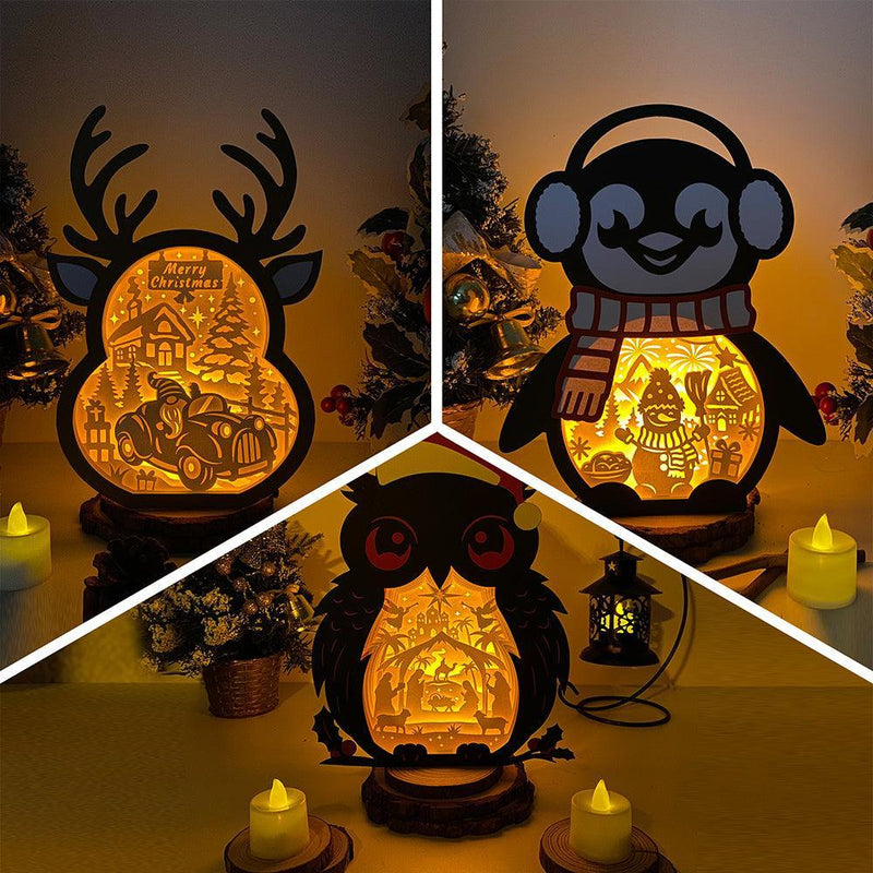 Pack 3 Christmas Mix 7 - Paper Cut Mix Light Box File - Cricut File - LightBoxGoodMan - LightboxGoodman