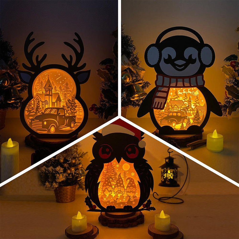 Pack 3 Christmas Mix 8 - Paper Cut Mix Light Box File - Cricut File - LightBoxGoodMan - LightboxGoodman