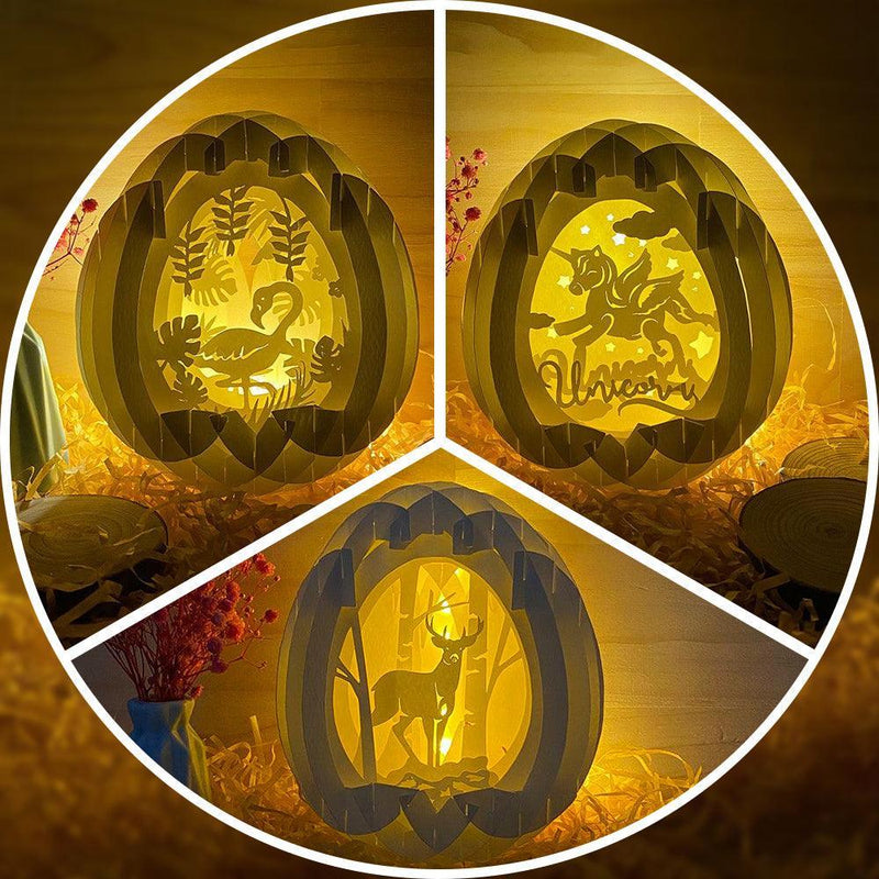 Pack 3 Colorful Animals - Easter Egg 3D Pop-up File - Cricut File - 5.8x4.8" - LightBoxGoodMan - LightboxGoodman