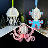 Pack 3 Different Aquatic Creatures 3 - 3D Animal-shaped Lantern File - Cricut File - LightBoxGoodMan - LightboxGoodman