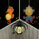 Pack 3 Different Aquatic Creatures 6 - 3D Animal-shaped Lantern File - Cricut File - LightBoxGoodMan - LightboxGoodman