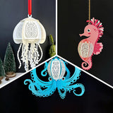 Pack 3 Different Aquatic Creatures 8 - 3D Animal-shaped Lantern File - Cricut File - LightBoxGoodMan - LightboxGoodman