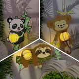 Pack 3 Different Cute Animals 2 - 3D Animal-shaped Lantern File - Cricut File - LightBoxGoodMan