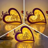 Pack 3 Disney Love - Paper Cut Love Heart Light Box File - Cricut File - 5,6x7,5 Inches - LightBoxGoodMan - LightboxGoodman